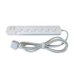 OMNI6位13A連4位USB(4.2A)獨立開關安全拖板 10呎線(3.3m)
