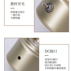 復古燈泡創意小夜燈ins風臥室床頭檯燈充電式酒吧桌氛圍燈